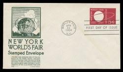 U.S. Scott #U546 5c N.Y. World's Fair Envelope First Day Cover.  Anderson cachet, GREEN variety.