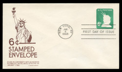 U.S. Scott #U551 6c Statue of Liberty Envelope First Day Cover.  Anderson cachet, BROWN variety.