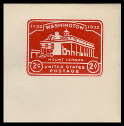 U.S. Scott # U 525, 1932 2c Washington Bicentennial, Die 1 - Mint Full Corner