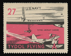 Tydol Flying "A" Poster Stamps of 1940 - #27, Flying Aircraft Carrier
