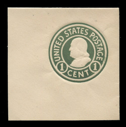 U.S. Scott # U 420b, 1915-32 1c Franklin, green on white, Die 3 - Mint Full Corner