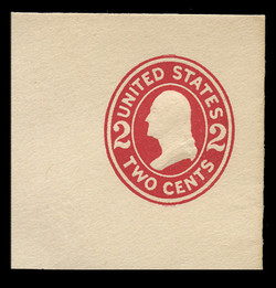 U.S. Scott # U 411, 1907-16 2c Washington, carmine on white, Die 1 - Mint Full Corner