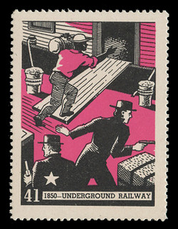 Chicagoland Poster Stamps of  1938 - # 41 Underground Railway, 1850