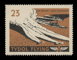 Tydol Flying "A" Poster Stamps of 1940 - #23, "Air Curtains" - Aerial Smokescreen