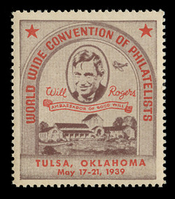 1939 (001) Tulsa, Oklahoma Workld Wide Convention of Philatelists poster Stamps