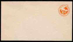U.S. Scott # UC  5N 1944 6c Plane, Orange Background, Die 2c, NO Border - Mint Envelope, UPSS Size 13