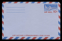 U.S. Scott # UC 32a 1958 10c Jet Airliner, Type I, 3-Line Back - Mint Air Letter Sheet