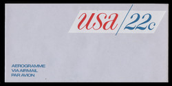 U.S. Scott # UC 50 1976 22c U.S.A., Red & Blue - Mint Air Letter Sheet