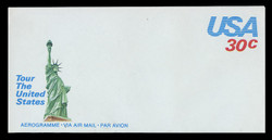 U.S. Scott # UC 54 1981 30c U.S.A., Green Statue of Liberty - Mint Air Letter Sheet