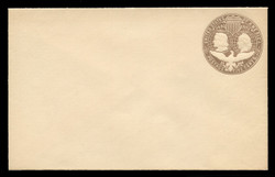 U.S. Scott # U 350A, 1893 5c Columbian, chocolate on white, Die 1(A) - Mint Envelope, UPSS Size  9