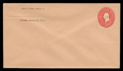 U.S. Scott # U 360, 1899 2c Washington, Die 1, carmine on buff - Mint Envelope, UPSS Size 10