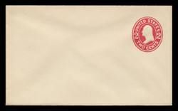 U.S. Scott # U 411a, 1907-16 2c Washington, carmine on white, Die 2 - Mint Envelope, UPSS Size  7