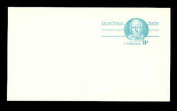 U.S. Scott # UX  70CFM, 1976 9c Caesar Rodney - Patriot Series - Mint Postal Card, COARSE, FLUORESCENT (Medium Bright) PAPER (See Warranty)