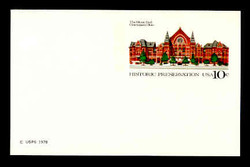 U.S. Scott # UX  73FM, 1978 10c Cincinnati Music Hall - Mint Postal Card, FLUORESCENT (Medium Bright) PAPER (See Warranty)