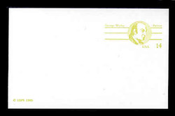 U.S. Scott # UX 108FM, 1985 14c George Wythe - Patriot Series - Mint Postal Card, FLUORESCENT (Medium Bright) PAPER (See Warranty)