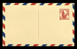 U.S. Scott # UXC  3/UPSS #SA3c2 1958 5c Eagle, red on buff, with red & blue border, THINNED Line at Bottom - Mint Postal Card (See Warranty)