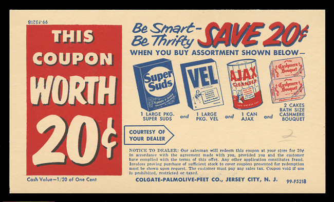 Colgate-Palmolive-Peet Co., 2¢ Store Coupon Card (On Scott #UX27) - Est ...