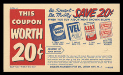 Colgate-Palmolive-Peet Co., 2¢ Store Coupon Card (On Scott #UX27) - Est. period of use, late 1940s.