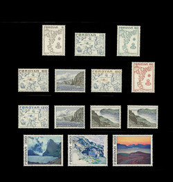 FAROE ISLANDS Scott #   7-20, 1975 Maps & Scenes of the Faroe Islands (Set of 14)