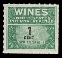 U.S. Scott #RE111, 1942 1c Wine Stamp