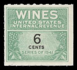 U.S. Scott #RE118, 1942 6c Wine Stamp
