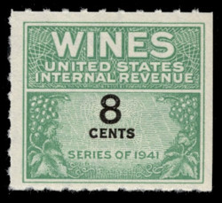 U.S. Scott #RE121, 1942 8c Wine Stamp