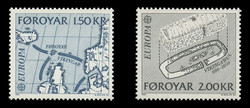 FAROE ISLANDS Scott #  81-2, 1982 EUROPA - Viking Map & House (Set of 2)