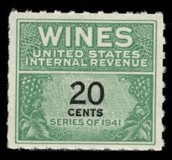 U.S. Scott #RE130, 1942 20c Wine Stamp