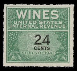 U.S. Scott #RE131, 1942 24c Wine Stamp