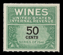 U.S. Scott #RE139, 1942 50c Wine Stamp