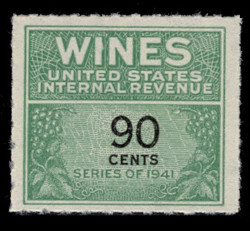 U.S. Scott #RE144, 1942 90c Wine Stamp