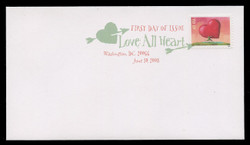 U.S. Scott #4270, 2008 42c Love - All Heart First Day Cover.  Digital Colorized Postmark