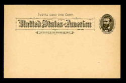 U.S. Scott # UX  10T2, 1891 1c Ulysses S. Grant, black on buff, Type II - Mint Face Postal Card (See Warranty)