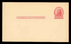U.S. Scott # UX  29, 1917 2c Thomas Jefferson, red on cream, Die 1 - Mint Face Postal Card