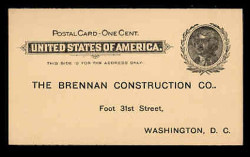 U.S. Scott # UX  14, 1897 1c Thomas Jefferson, black on buff - Unused (Preprinted) Postal Card