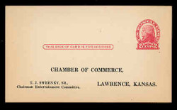 U.S. Scott # UX  30, 1918 2c Thomas Jefferson, red on cream, Die 2 - Unused (Preprinted) Postal Card