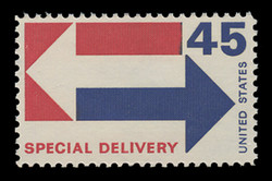U.S. Scott # E 22, 1969 45c Special Delivery - Arrows
