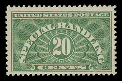 U.S. Scott # QE 3a, 1955 20c Special Handling, Yellow Green - Dry Printing