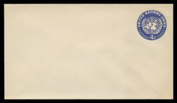 U.N.N.Y. Scott # U  2 S, 1958 4c U.N. Emblem, dark blue - Mint Envelope, Small Size