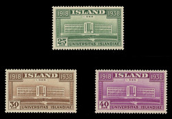 ICELAND Scott #  209-11, 1938 University of Iceland, 20th Anniversary (Set of 3)