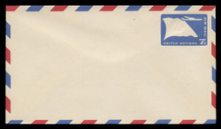 U.N.N.Y. Scott # UC  3 S, 1959 7c U.N. Flag & Plane - Mint Envelope, Small Size