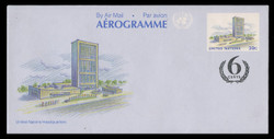 U.N.N.Y. Scott # UC 17, 1991 39c +6c UNNY Headquarters - Mint Air Letter Sheet, Folded