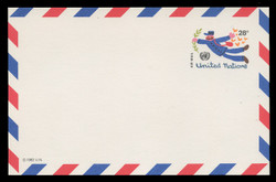 U.N.N.Y. Scott # UXC 12, 1982 28c Flying Mailman - Mint Postal Card