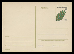 U.N.VIEN Scott # UX  1, 1982 3s Olive Branch - Mint Postal Card
