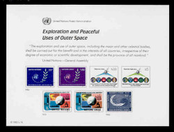 U.N. Souvenir Card # 22 - Exploration and Peaceful Uses of Outer Space