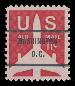 U.S. Scott # C  78b, 1971 11c Jet Airliner Silhouette, Congressional Precancel, Periods in "D.C."