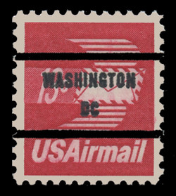 U.S. Scott # C  79b, 1973 13c Winged Airmail Envelope, Congressional Precancel