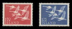 ICELAND Scott #  298-9, 1956 Northern Countries Issue - Whooper Swans (Set of 2)