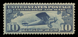 U.S. Scott # C  10, 1927 10c Lindbergh Plane, dark blue