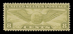 U.S. Scott # C  17, 1931 8c Winged Globe - Rotary Press, olive bister
